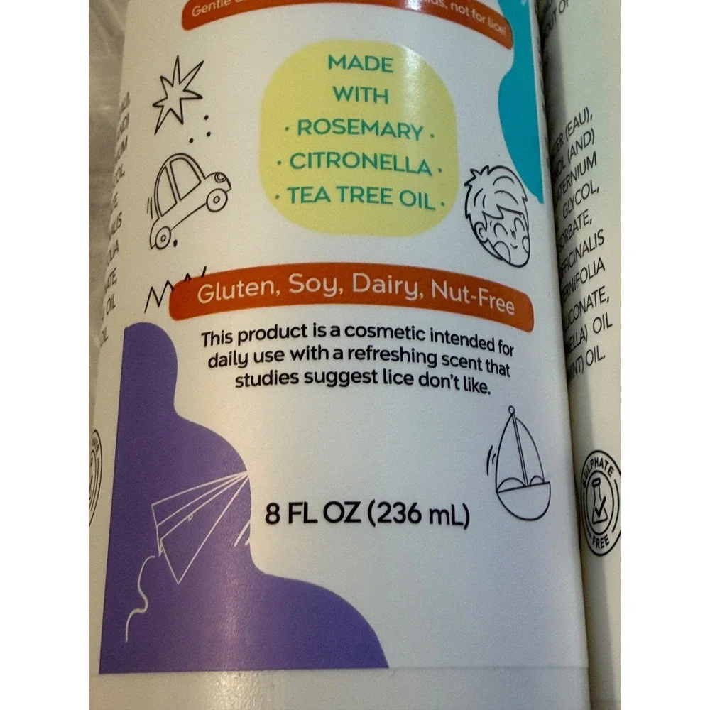 Natural Sense Kids Rosemary Hair Protection Spray 8oz 3 Pack Lice Prevention